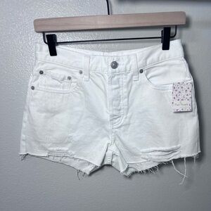 NWT Women's Free People Sofia White Out Distressed Shorts - Size 27